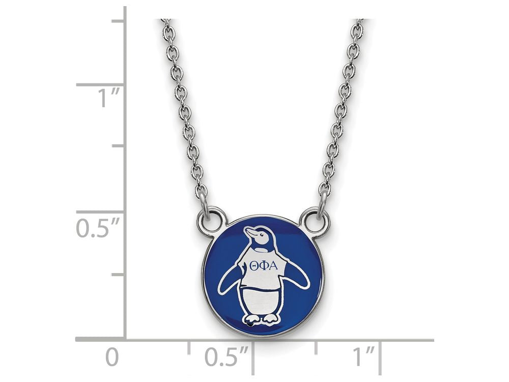 LogoArt Sterling Silver Theta Phi Alpha Extra Small Enameled Pendant Necklace With 18 Inch