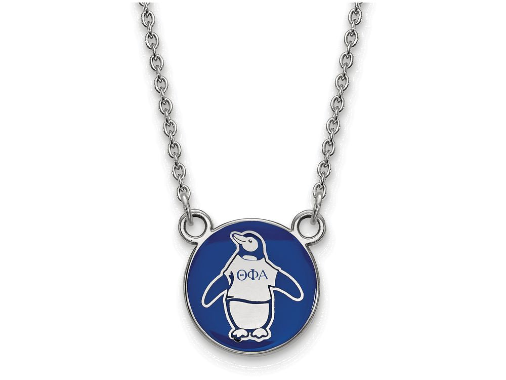 LogoArt Sterling Silver Theta Phi Alpha Extra Small Enameled Pendant Necklace With 18 Inch