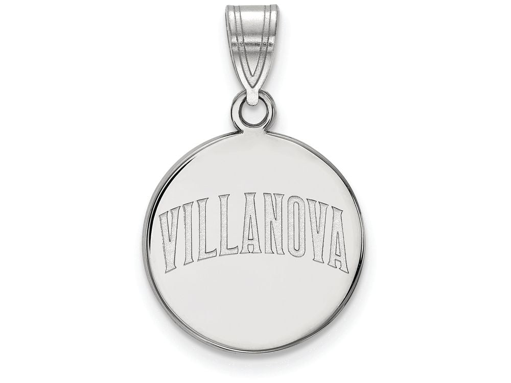LogoArt Sterling Silver Villanova University Medium Disc Pendant Necklace