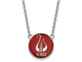 LogoArt Sterling Silver Alpha Chi Omega Small Enameled Pendant Necklace With 18 Inch