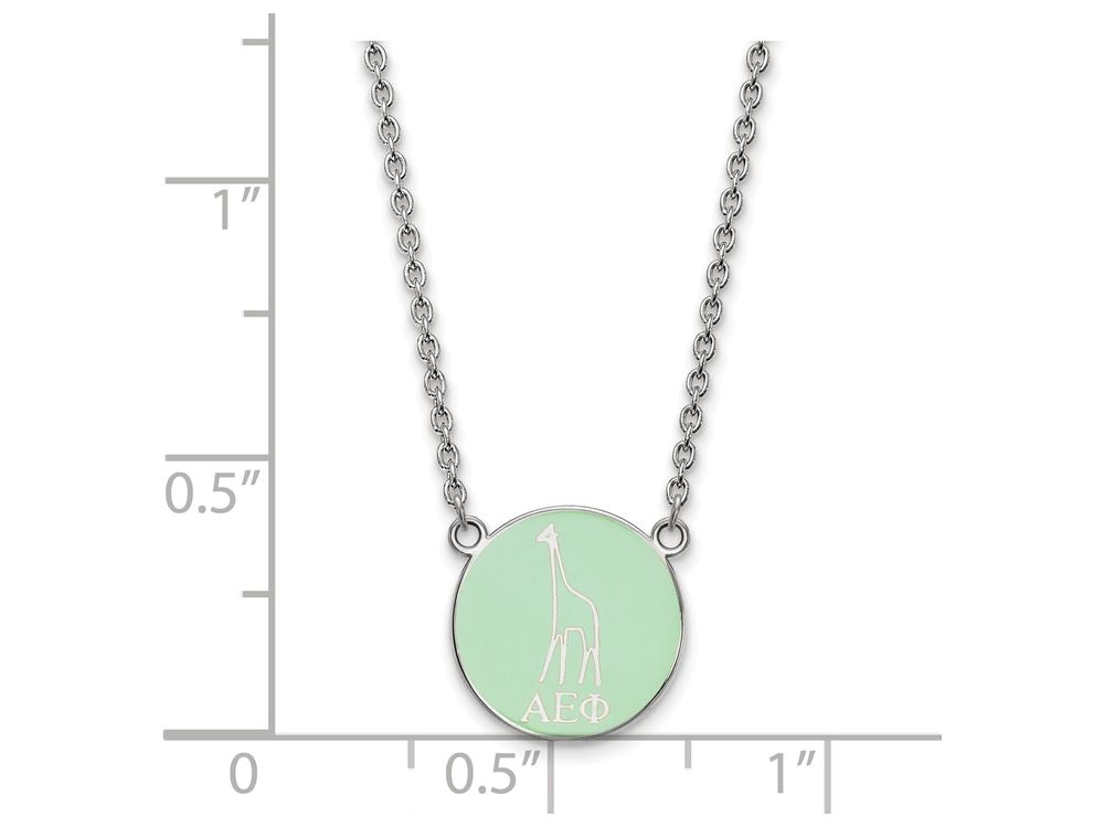 LogoArt Sterling Silver Alpha Epsilon Phi Small Enameled Pendant Necklace With 18 Inch