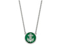 LogoArt Sterling Silver Alpha Sigma Tau Small Enameled Pendant Necklace With 18 Inch