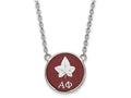 LogoArt Sterling Silver Alpha Phi Small Enameled Pendant Necklace With 18 Inch