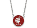 LogoArt Sterling Silver Alpha Sigma Alpha Small Enameled Pendant Necklace With 18 Inch