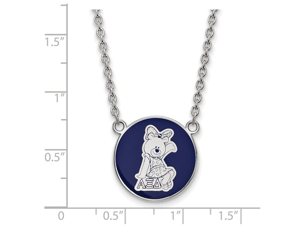 LogoArt Sterling Silver Alpha Xi Delta Small Enameled Pendant Necklace With 18 Inch
