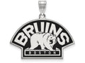 LogoArt Sterling Silver Boston Bruins Large Enamel Pendant Necklace