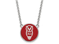 LogoArt Sterling Silver Chi Omega Small Enameled Pendant Necklace With 18 Inch