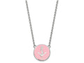 LogoArt Sterling Silver Delta Gamma Small Enameled Pendant Necklace With 18 Inch
