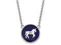 LogoArt Sterling Silver Delta Phi Epsilon Small Enameled Pendant Necklace With 18 Inch