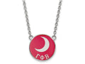 LogoArt Sterling Silver Gamma Phi Beta Small Enameled Pendant Necklace With 18 Inch