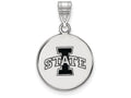 LogoArt Sterling Silver Iowa State University Medium Enamel Disc Pendant Necklace