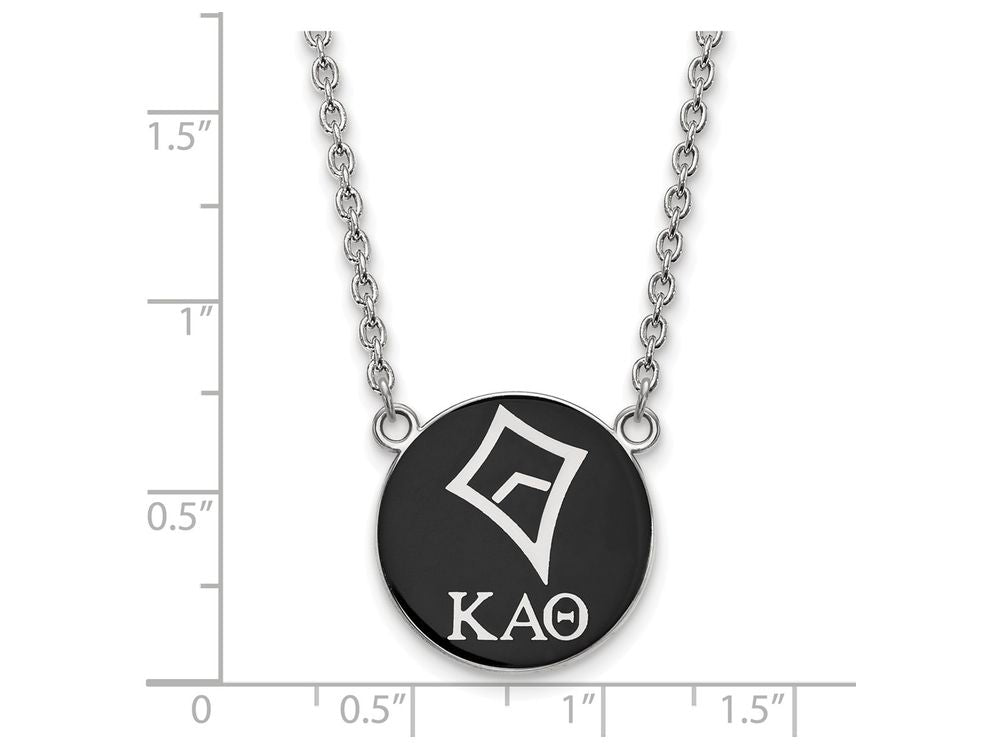 LogoArt Sterling Silver Kappa Alpha Theta Small Enameled Pendant Necklace With 18 Inch