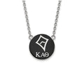 LogoArt Sterling Silver Kappa Alpha Theta Small Enameled Pendant Necklace With 18 Inch