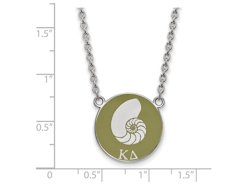LogoArt Sterling Silver Kappa Delta Small Enameled Pendant Necklace With 18 Inch