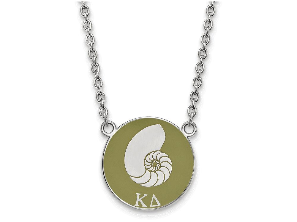 LogoArt Sterling Silver Kappa Delta Small Enameled Pendant Necklace With 18 Inch