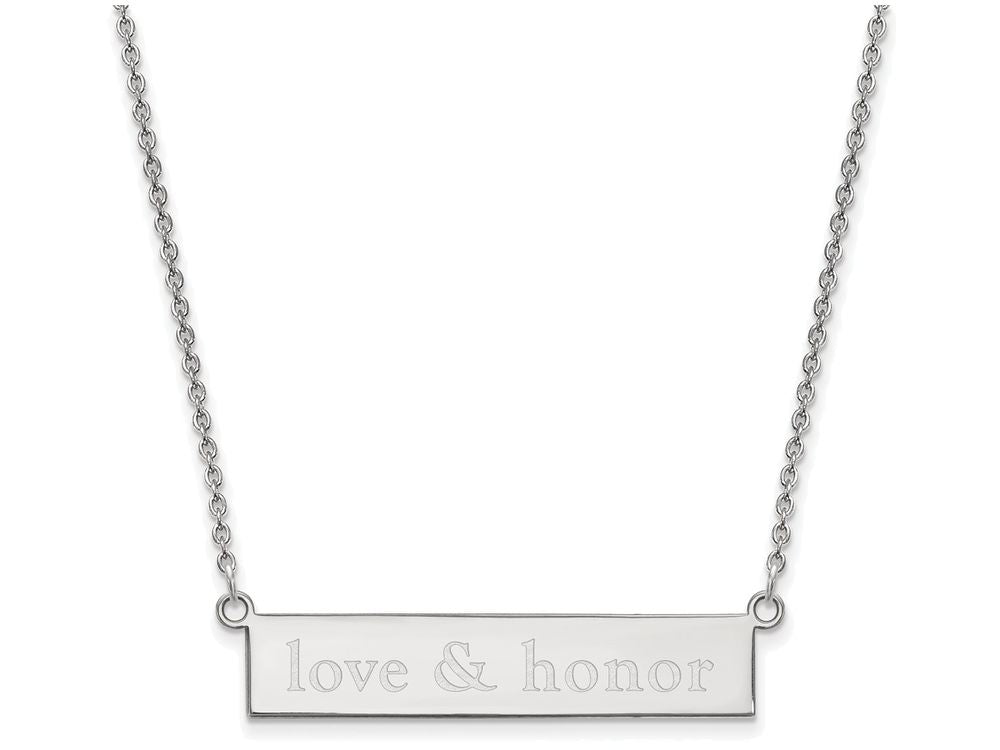 Logoart 925 Sterling Silver Miami University Small Bar Necklace