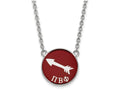 LogoArt Sterling Silver Pi Beta Phi Small Enameled Pendant Necklace With 18 Inch