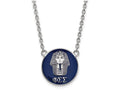 LogoArt Sterling Silver Phi Sigma Sigma Small Enameled Pendant Necklace With 18 Inch