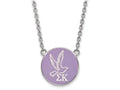 LogoArt Sterling Silver Sigma Kappa Small Enameled Pendant Necklace With 18 Inch