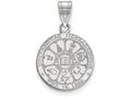 LogoArt Sterling Silver University Of Nebraska Medium Crest Pendant Necklace