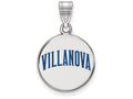 LogoArt Sterling Silver Villanova University Medium Enamel Disc Pendant Necklace