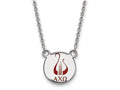 LogoArt Sterling Silver Alpha Chi Omega Extra Small Enameled Pendant Necklace With 18 Inch