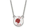 LogoArt Sterling Silver Alpha Sigma Alpha Extra Small Enameled Pendant Necklace With 18 Inch