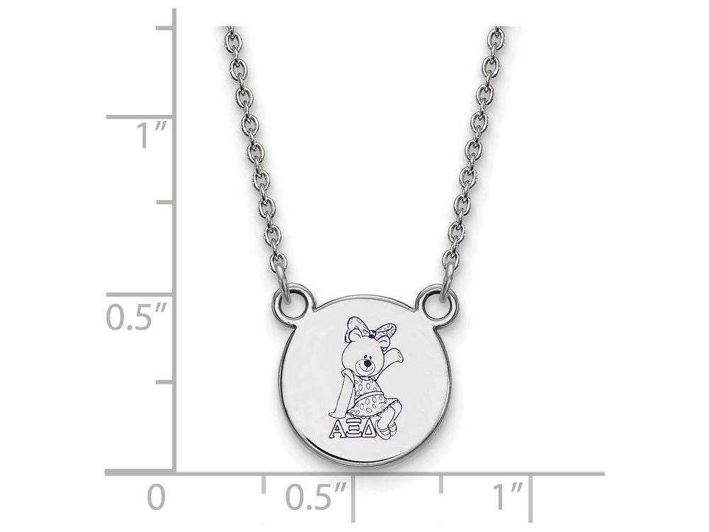 LogoArt Sterling Silver Alpha Xi Delta Extra Small Enameled Pendant Necklace With 18 Inch
