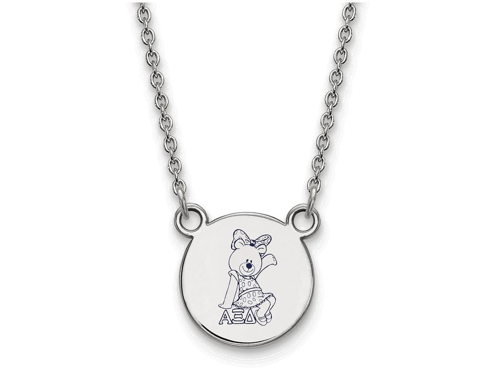 LogoArt Sterling Silver Alpha Xi Delta Extra Small Enameled Pendant Necklace With 18 Inch