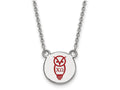 LogoArt Sterling Silver Chi Omega Extra Small Enameled Pendant Necklace With 18 Inch