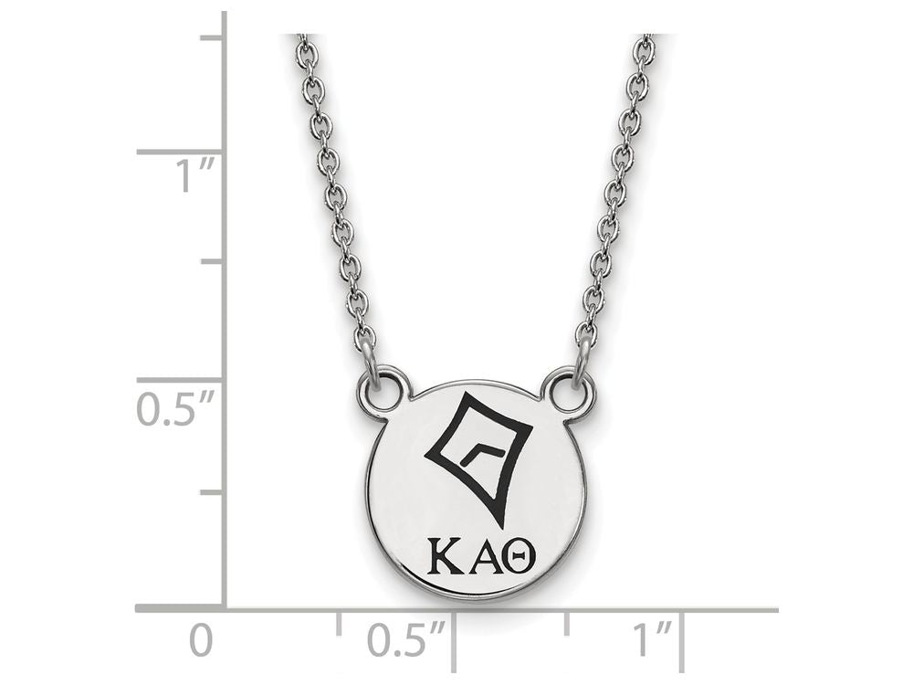 LogoArt Sterling Silver Kappa Alpha Theta Extra Small Enameled Pendant Necklace With 18 Inch