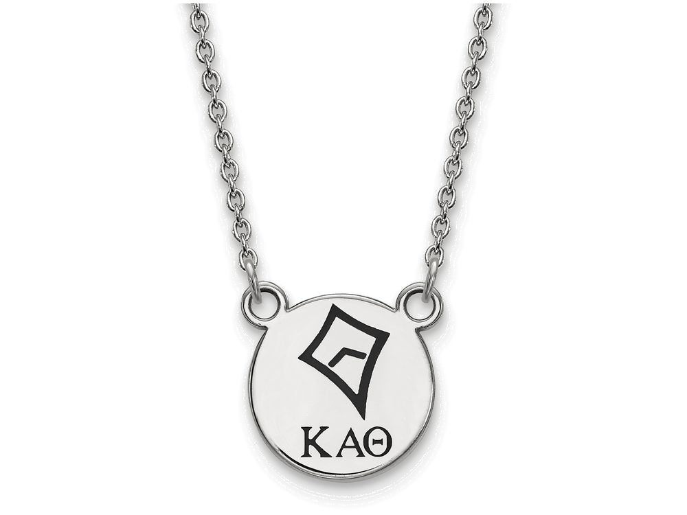 LogoArt Sterling Silver Kappa Alpha Theta Extra Small Enameled Pendant Necklace With 18 Inch
