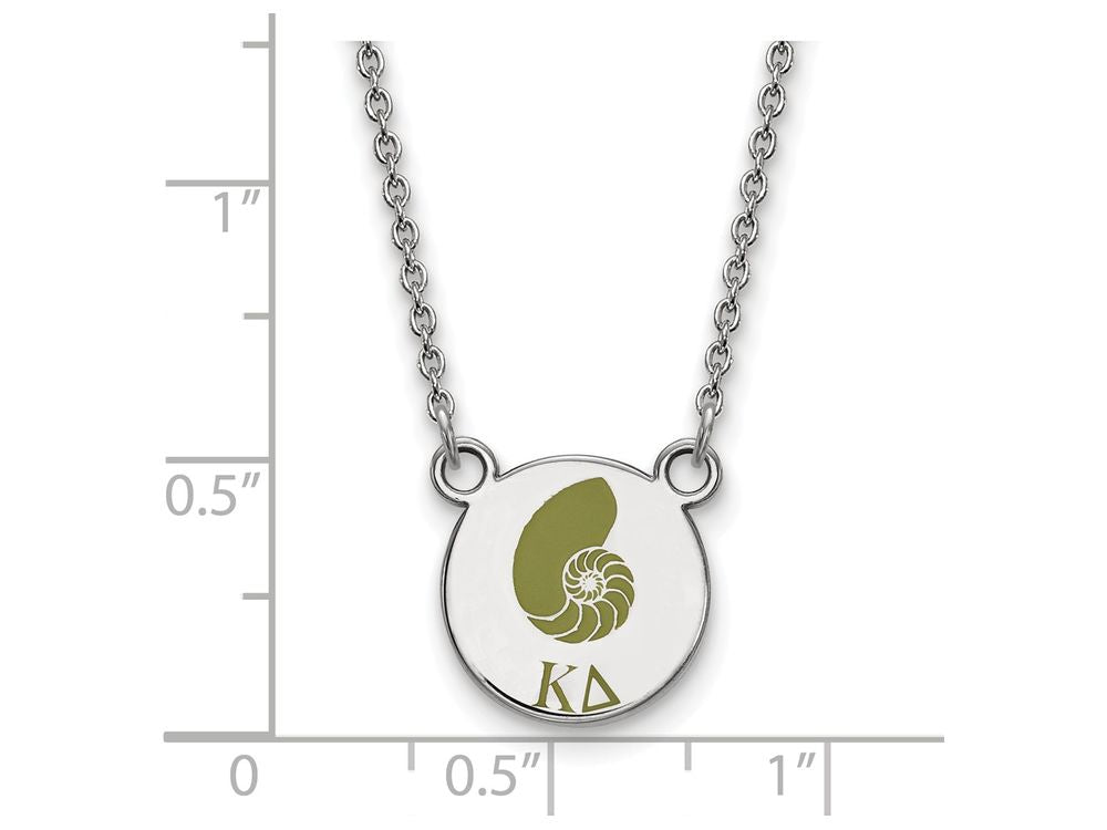 LogoArt Sterling Silver Kappa Delta Extra Small Enameled Pendant Necklace With 18 Inch