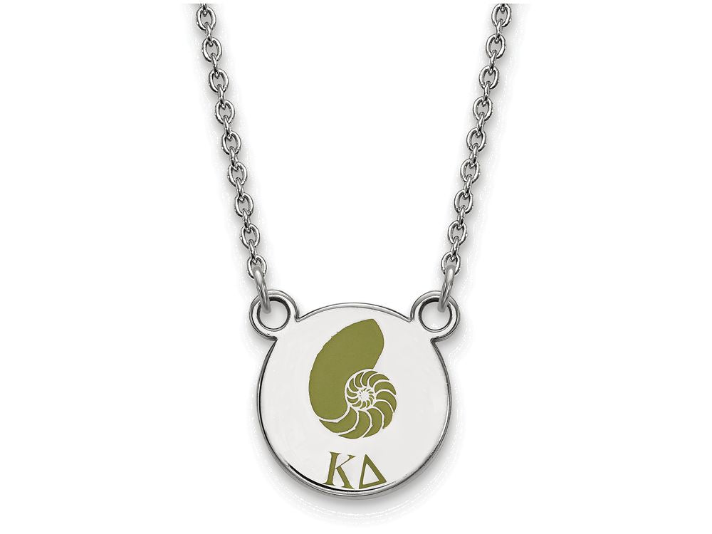 LogoArt Sterling Silver Kappa Delta Extra Small Enameled Pendant Necklace With 18 Inch