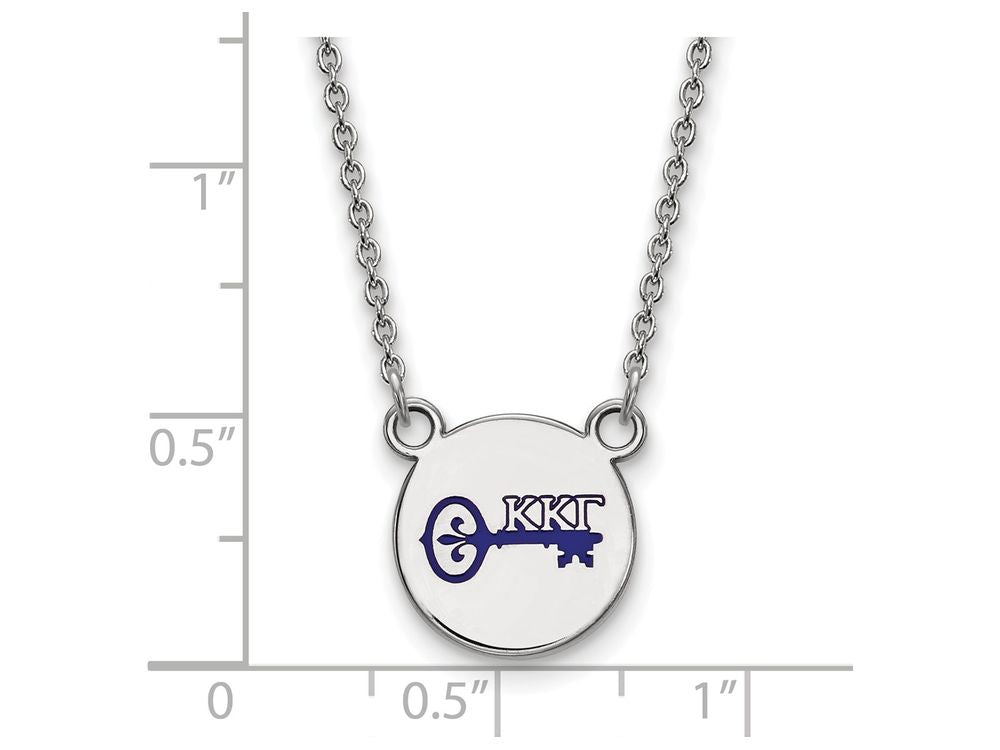 LogoArt Sterling Silver Kappa Kappa Gamma Extra Small Enameled Pendant Necklace With 18 Inch