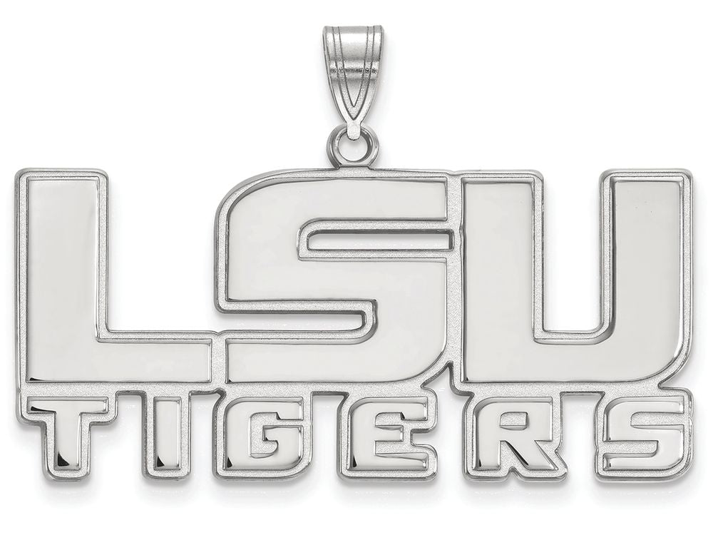 LogoArt Sterling Silver Louisiana State University Large Pendant Necklace