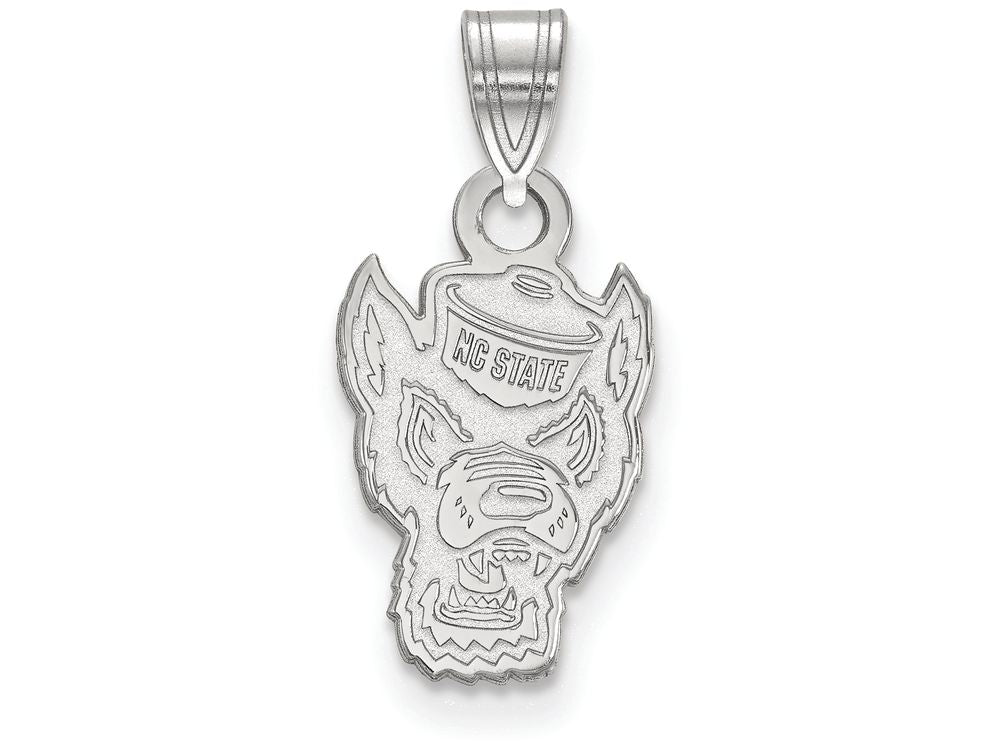 LogoArt Sterling Silver North Carolina State University Small Pendant Necklace