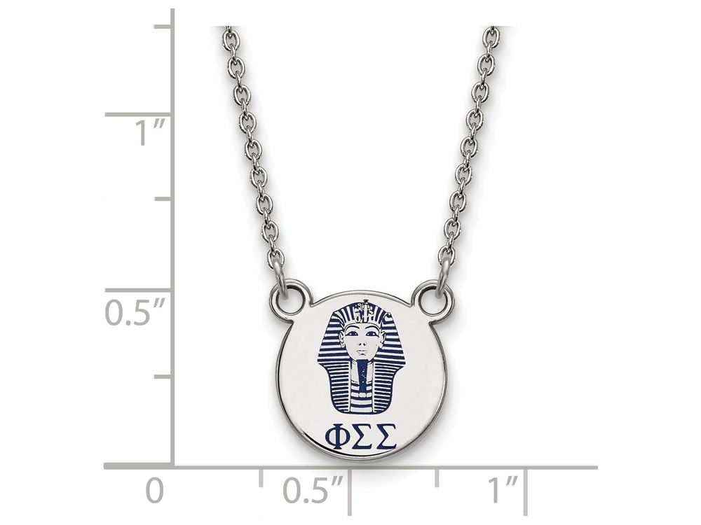 LogoArt Sterling Silver Phi Sigma Sigma Extra Small Enameled Pendant Necklace With 18 Inch