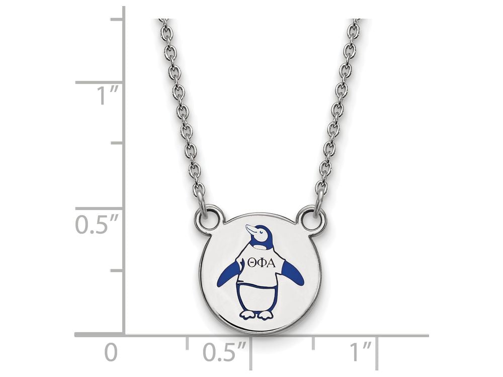 LogoArt Sterling Silver Theta Phi Alpha Extra Small Enameled Pendant Necklace With 18 Inch