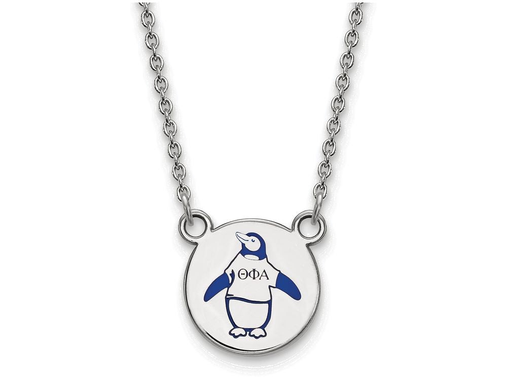 LogoArt Sterling Silver Theta Phi Alpha Extra Small Enameled Pendant Necklace With 18 Inch