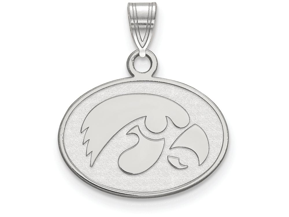 LogoArt Sterling Silver University Of Iowa Small Pendant Necklace