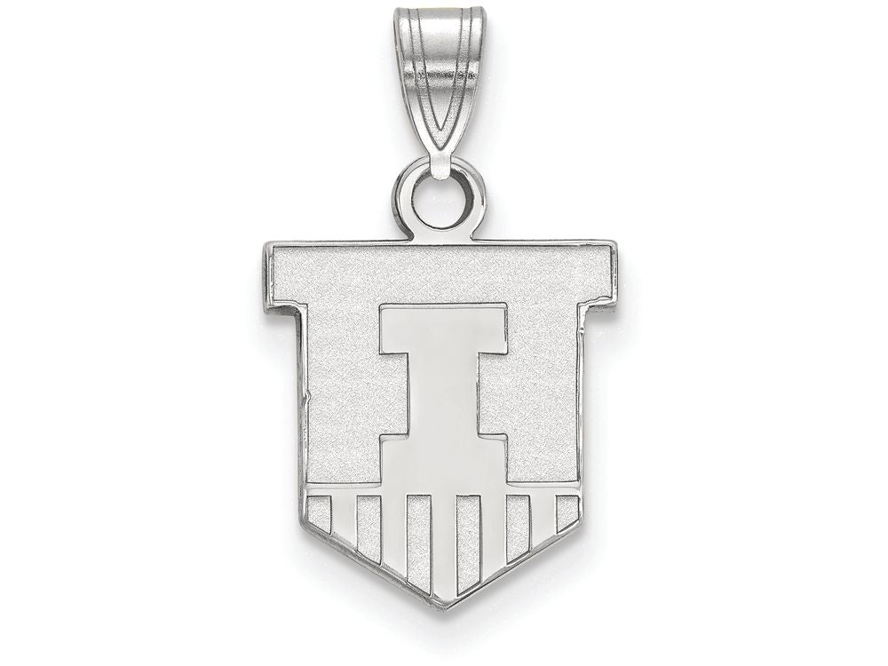 LogoArt Sterling Silver University Of Illinois Small Pendant Necklace