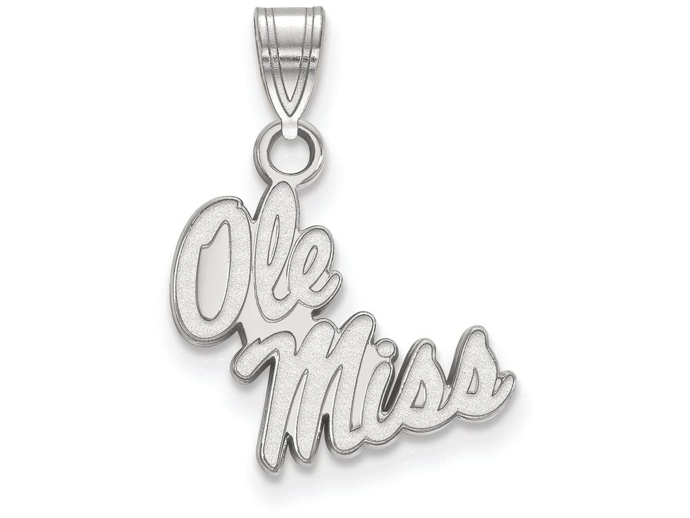 LogoArt Sterling Silver University Of Mississippi Small Pendant Necklace