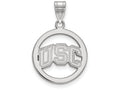 Logoart 925 Sterling Silver University Of Southern California Medium Pendant In Circle