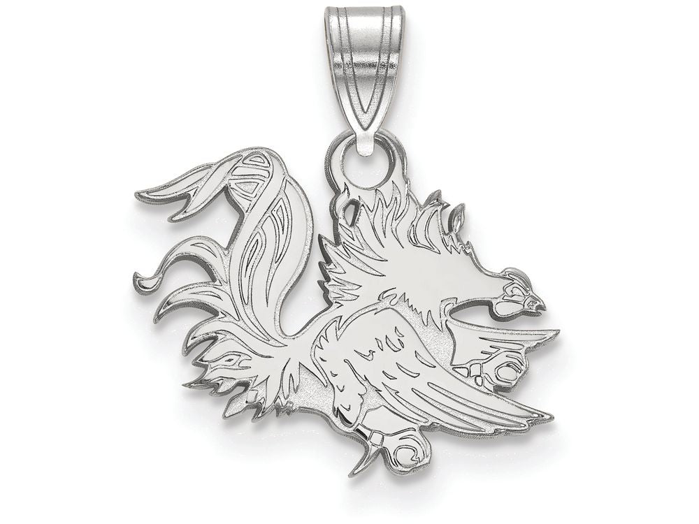 LogoArt Sterling Silver University Of South Carolina Small Pendant Necklace