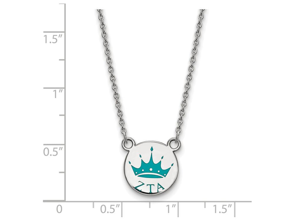 LogoArt Sterling Silver Zeta Tau Alpha Extra Small Enameled Pendant Necklace With 18 Inch