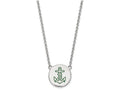 LogoArt Sterling Silver Alpha Sigma Tau Small Enameled Pendant Necklace With 18 Inch