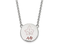 LogoArt Sterling Silver Alpha Phi Small Enameled Pendant Necklace With 18 Inch