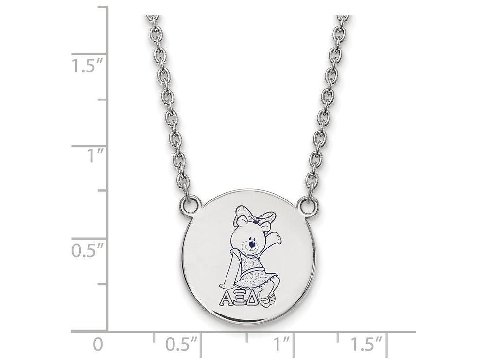 LogoArt Sterling Silver Alpha Xi Delta Small Enameled Pendant Necklace With 18 Inch
