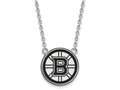 LogoArt Sterling Silver Boston Bruins Large Enamel Pendant Necklace